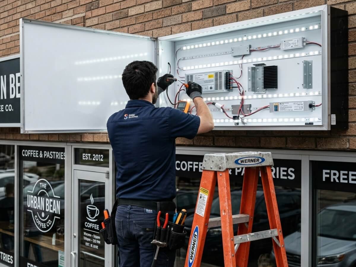 led and lighted signs repairing services nyc