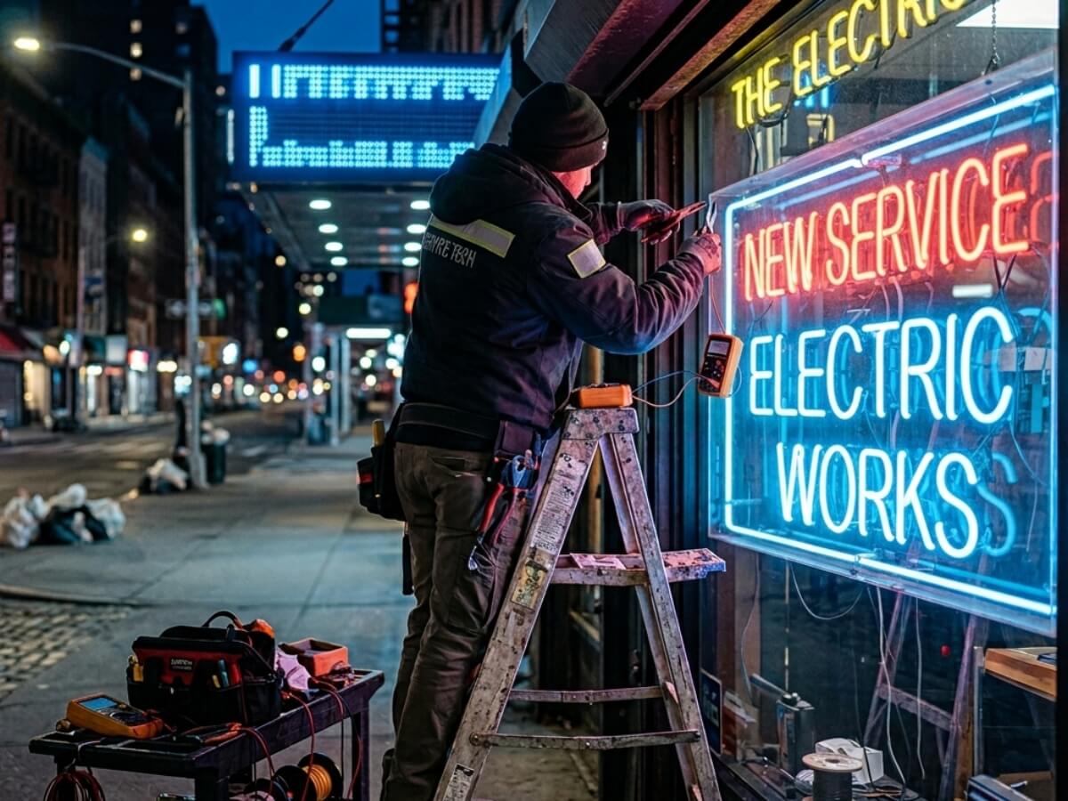 neon signs repairing nyc